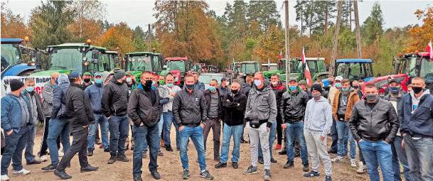 Protestujący rolnicy z powiatu ostrowskiego i sokołowskiego