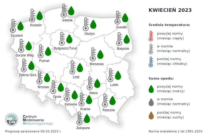 Pogoda na kwiecień 2023