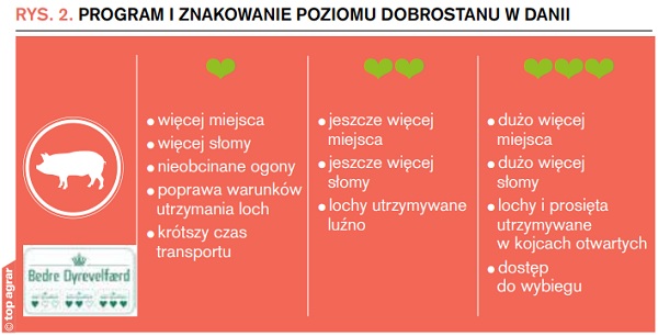 Rys. 2. Program i znakowanie poziomu dobrostanu w Danii