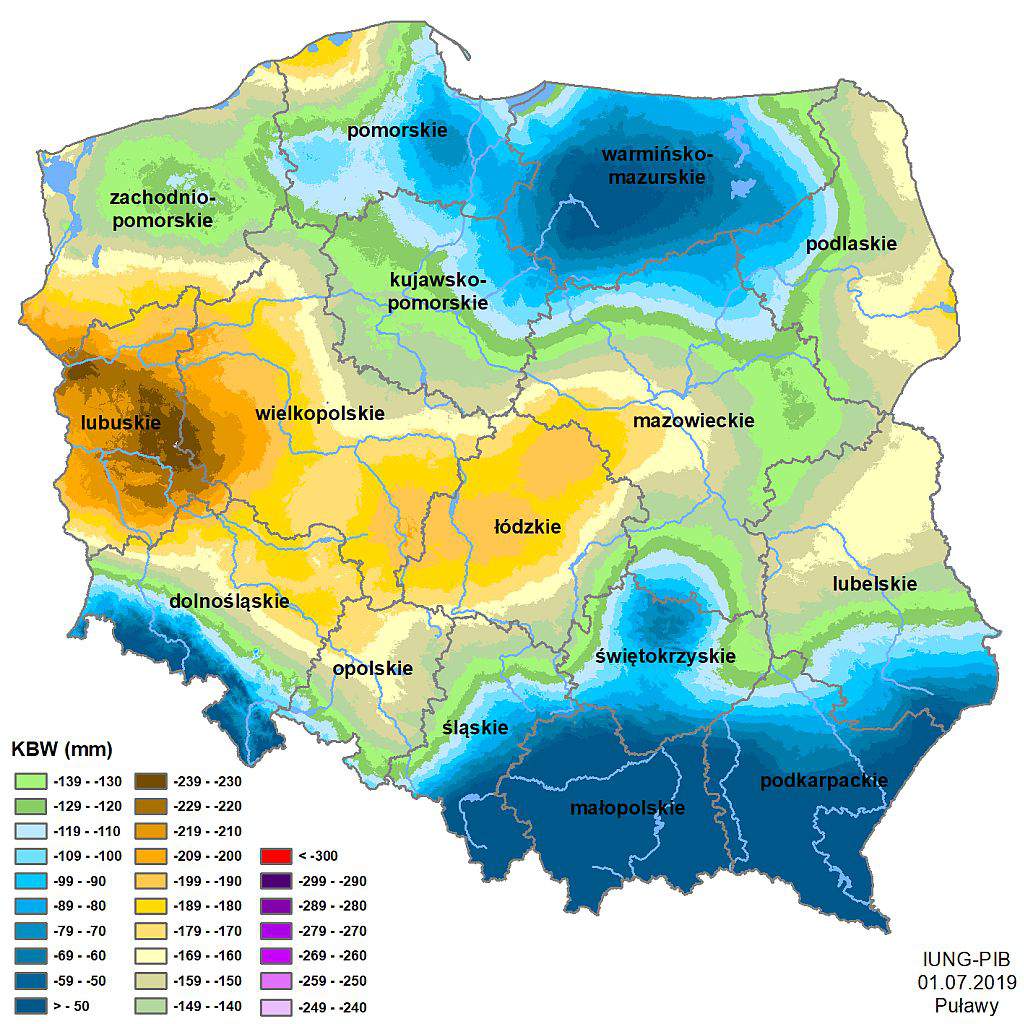 susza 2019 - susza w 14 województwach