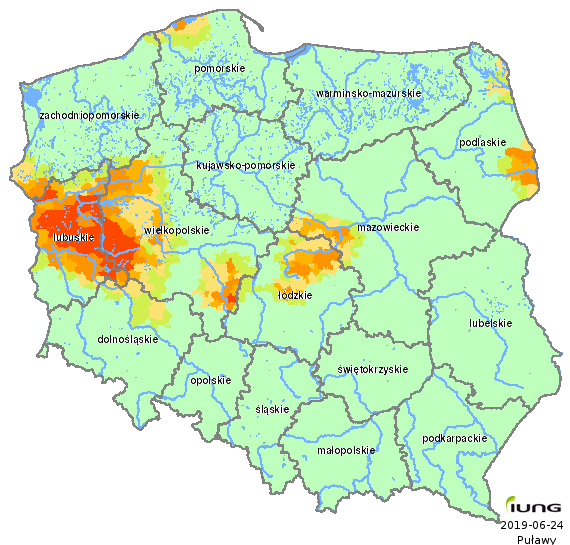 Najwięcej gruntów obsianych zbożami ozimymi i zagrożonymi suszą jest w woj. lubuskim, wielkopolskim i łódzkim